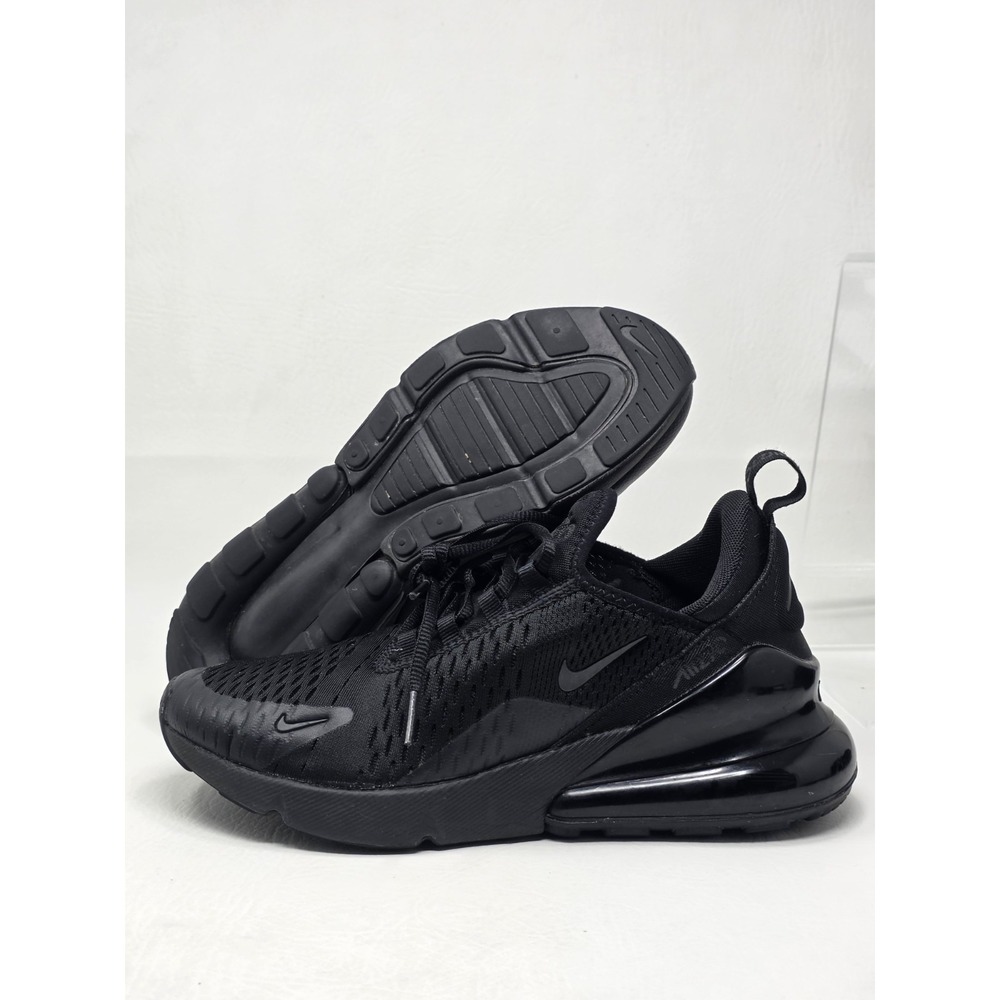 Nike Air Max 270 Kids Size 6.5Y Black Mesh Low Top Lace Up Sneakers BQ5776-001